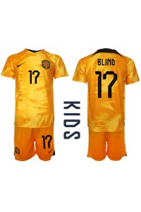 Nederland Daley Blind #17 Babytruitje Thuis tenue Kind WK 2022 Korte Mouw (+ Korte broeken)